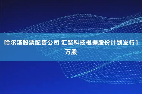 哈尔滨股票配资公司 汇聚科技根据股份计划发行1万股